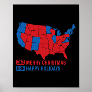 2024 Electoral Map Merry Christmas Trump Landslide Poster
