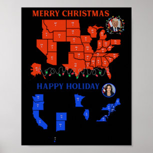 2024 Electoral Map Merry Christmas Trump Landslide Poster
