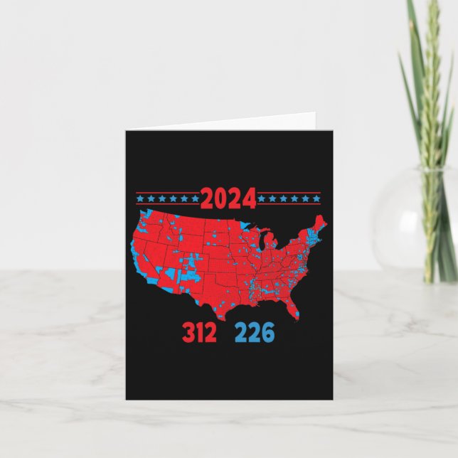 2024 Electoral Map Trump 312 Red 2024 Election Res Card (Front)