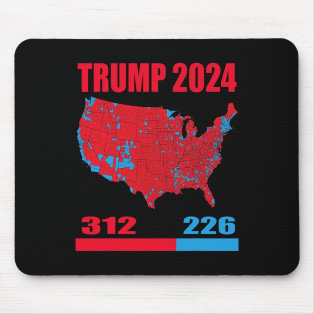 2024 Electoral Map Trump 312 Red 2024 Election Res Mouse Pad (Front)