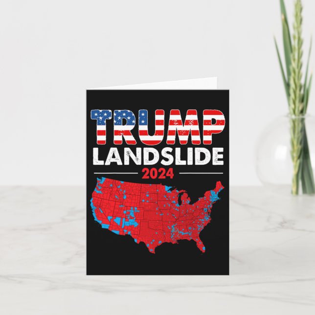 2024 Electoral Map Trump Landslide Red Election Ma Card (Front)