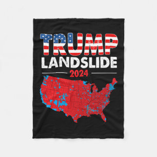 2024 Electoral Map Trump Landslide Red Election Ma Fleece Blanket