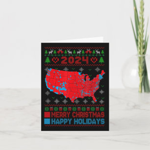 2024 Electoral Map Trump Landslide Ugly Christmas Card