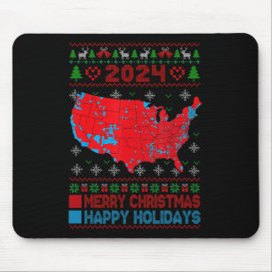 2024 Electoral Map Trump Landslide Ugly Christmas  Mouse Pad