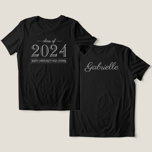 2024 Elegant Black and Gray Custom Graduation Tri_Blend Shirt