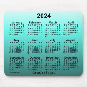 2024 Faded Teal Calendar by Janz Mouse Pad