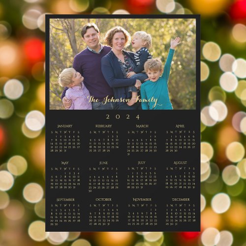 2024 Family Name Photo Calendar Personalized Card
