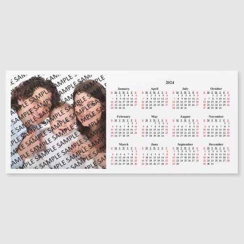 2024 Family Photo Custom Magnetic Card Calendar 