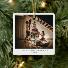 2024 Family Photo Picture On Both Sides Christmas Ceramic Ornament