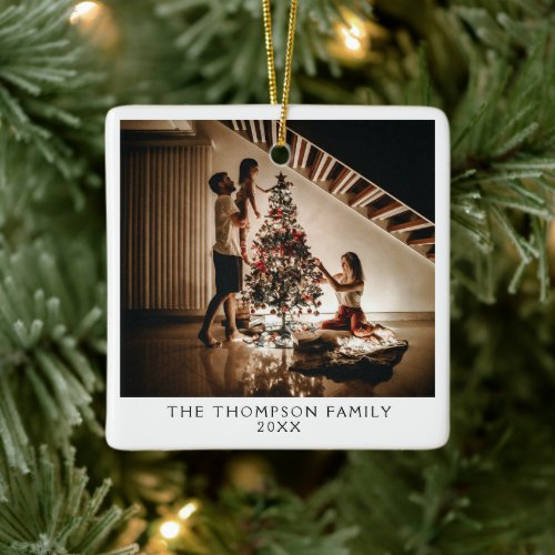  2024 Family Photo Picture On Both Sides Christmas Ceramic Ornament