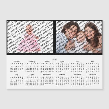 2024 Family Portrait Custom Magnetic Calendar by giftsbygenius at Zazzle