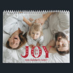 2024 Festive Custom Photo Joy Christmas Family  Calendar<br><div class="desc">The 2024 Festive Custom Photo Joy Christmas Family Calendar is the perfect way to brighten up your home or office this holiday season. With its charming design and ample space for your favorite family photos, this calendar is sure to bring a smile to your face every day. The "JOY" message...</div>