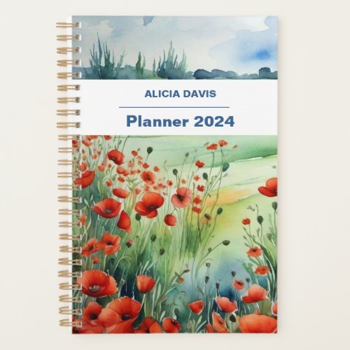 2024 Field of poppies Undated   your name Planner