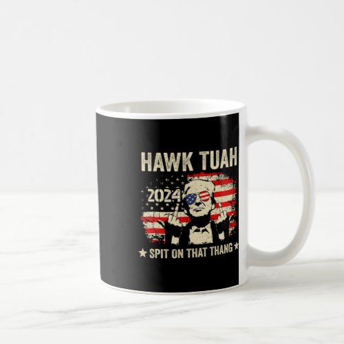 2024 Flag Funny Hawk Tush Middle Finger 24 Vote Tr Coffee Mug