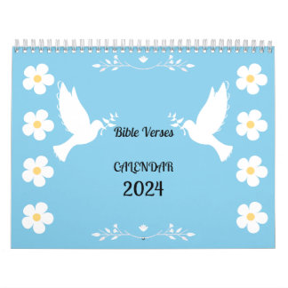 2024 Floral Calendar with Bible Verses