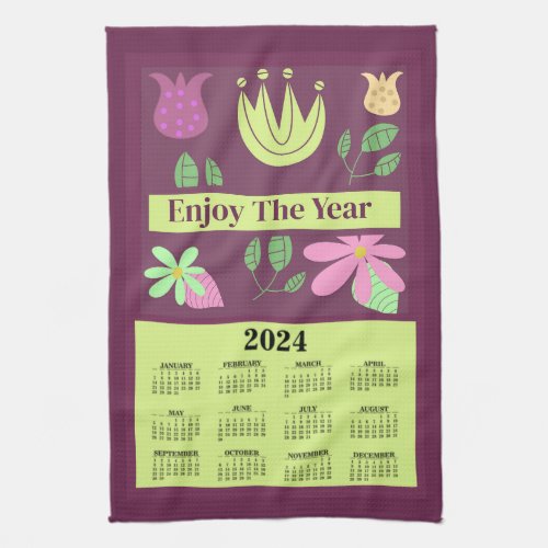 2024 Floral Drawing Calendar Kitchen Towels