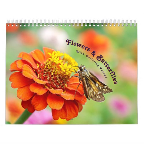 2024 Flowers  Butterflies With Uplifting Psalms Calendar