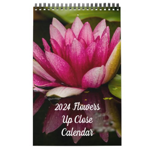 2024 Flowers Up Close One Page Wall Calendar