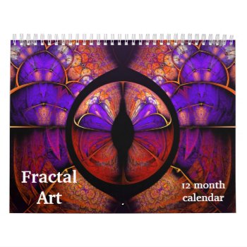 2024 Fractal Art Abstract Psychedelic Calendar by MiscellanyShop at Zazzle