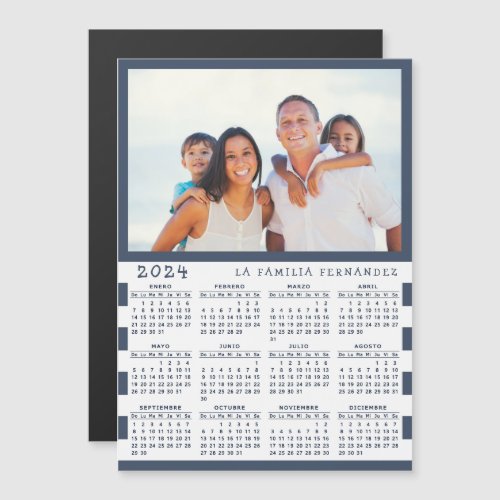 2024 Fridge Magnet Calendar in Spanish with Photo