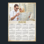 2024 Full Year Magnetic Calendar Custom Photo<br><div class="desc">Please visit this link for the 2025 version with this design style: https://www.zazzle.com/2025_calendar_custom_photo_full_year_magnetic_card-256498395272535255 ----- This is a 2024 photo calendar template to create your own useful gifts for your loved ones. Customize it with personal picture. It's easy to change the photo - just click on a "Personalize this template" and...</div>