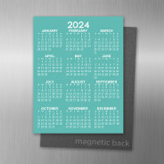 2024 Full Year View Calendar - Basic Aqua Minimal Magnetic Dry Erase Sheet at Zazzle