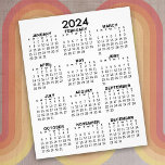 2024 Full Year View Calendar - Basic Minimal Flyer<br><div class="desc">A basic calendar in black and white. A standard look for your home office or school locker. A simple full year at a glance calendar to use all year long.</div>