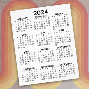 2024 Full Year View Calendar - Basic Minimal Flyer