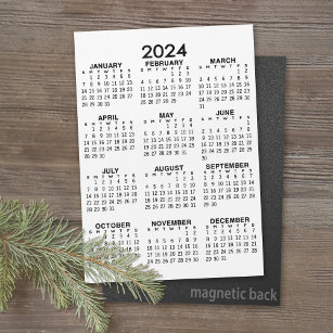 2024 Full Year View Calendar - Basic Minimal Magnetic Invitation
