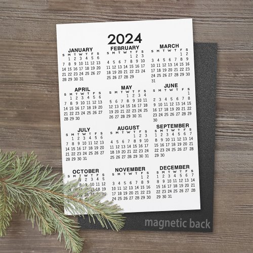 2024 Full Year View Calendar _ Basic Minimal Magnetic Invitation
