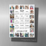 2024 Full Year View Calendar with 20 photos Magnetic Dry Erase Sheet<br><div class="desc">A standard look for your home office or school locker. A place for 20 square photos. Make sure you crop your photos into squares before uploading.</div>