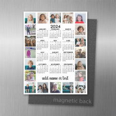 2024 Full Year View Calendar With 20 Photos Magnetic Dry Erase Sheet at Zazzle