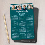2024 Full Year View Calendar with 4 photos Magnet<br><div class="desc">A cool 2024 calendar with an area for 4 photos and text. A great look for your home office or school locker. A place for 4 square photos. Make sure you crop your photos into squares before uploading.</div>