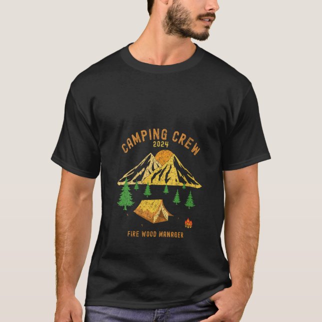 2024 Fun camping trip titles Fire Wood Manager V N T-Shirt (Front)