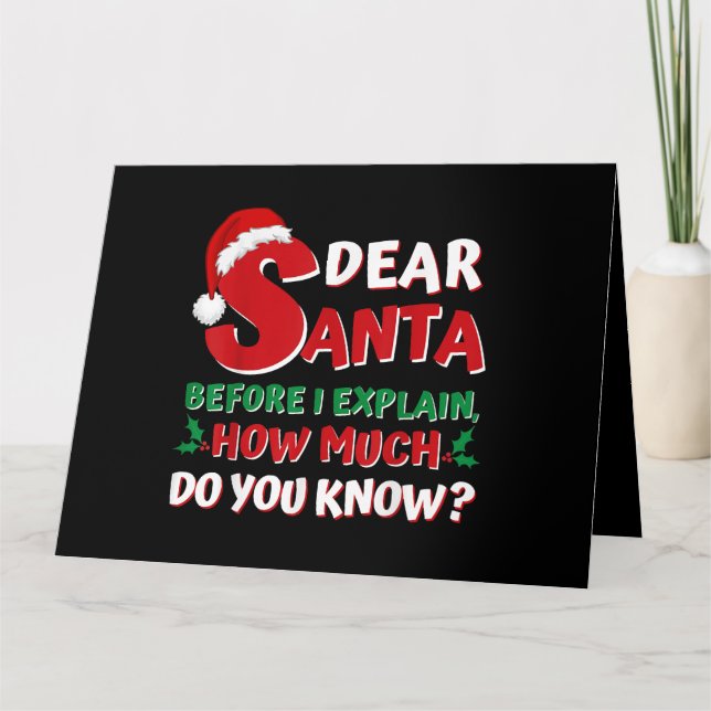 2024 Funny Christmas Shirts Kids Adults Santa I Ca Card (Front)