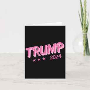 2024 - Funny Donald Trump Pink Bubble Letters  Card