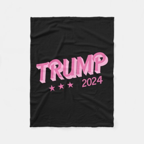 2024 _ Funny Donald Trump Pink Bubble Letters  Fleece Blanket