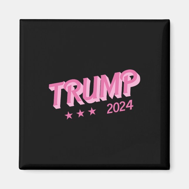 2024 - Funny Donald Trump Pink Bubble Letters  Magnet (Front)