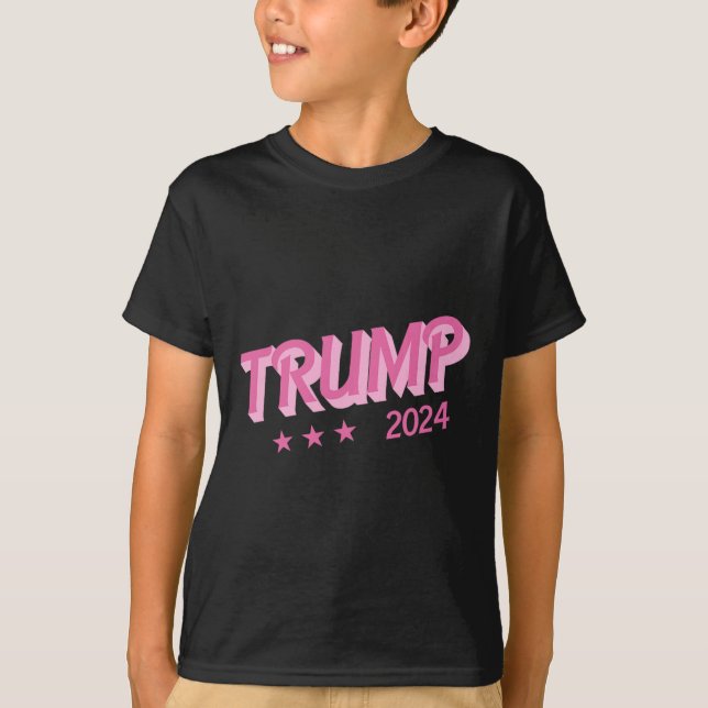 2024 - Funny Donald Trump Pink Bubble Letters  T-Shirt (Front)