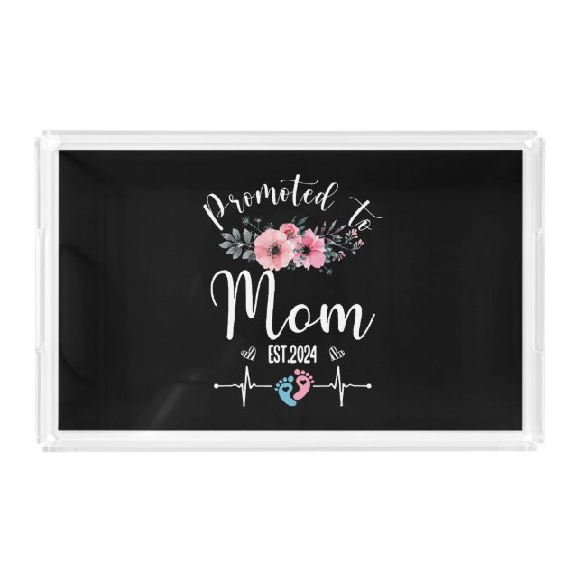  2024 Funny With Floral Mother Day  Acrylic Tray (Front)
