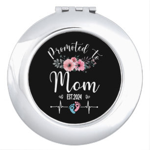  2024 Funny With Floral Mother Day Compact Mirror