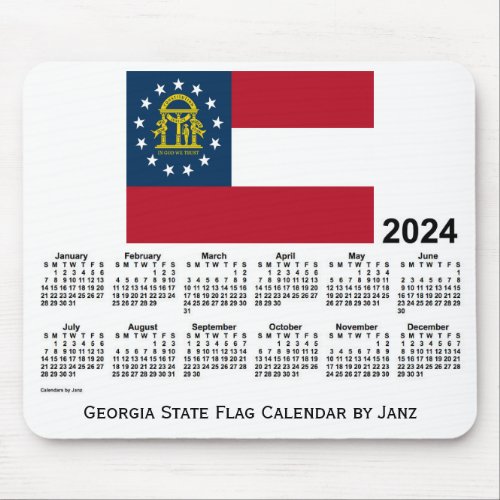 2024 Georgia State Flag Calendar by Janz Mouse Pad