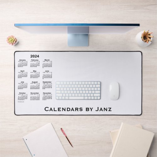 2024 Ghost White Calendar by Janz Desk Mat