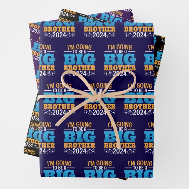 2024 Going to Be a Big Brother Wrapping Paper Sheets (In situ)