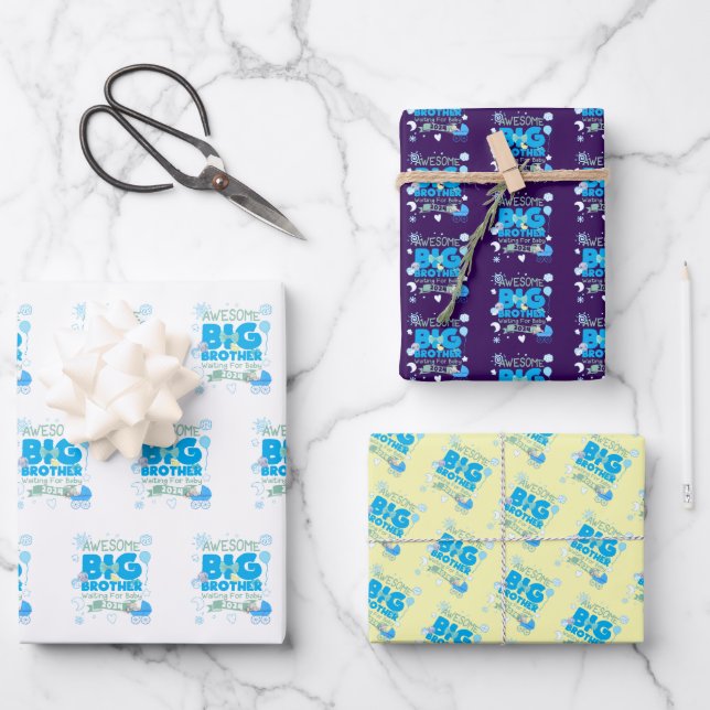 2024 Going to Be a Big Brother Wrapping Paper Sheets (Front)