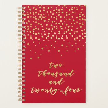 2024 - Gold Script Typography & Confetti Glamorous