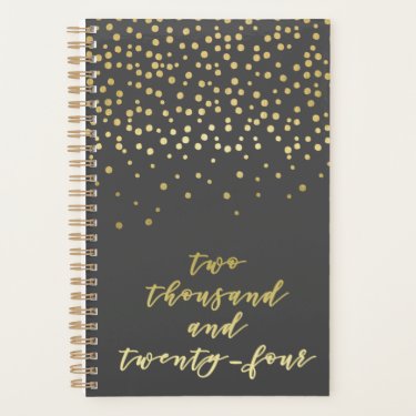 2024 - Gold Script Typography & Confetti Glamorous