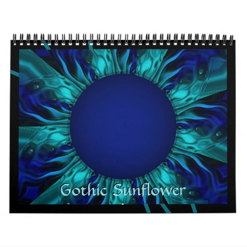 2024 Gothic Sunflower Trippy Floral Art  Calendar