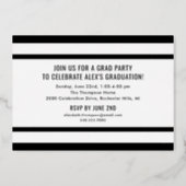 2024 Graduate Black Gold Graduation Party Photo Foil Invitation (Back)