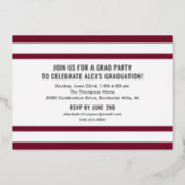 2024 Graduate Burgundy Gold Graduation Party Photo Foil Invitation (Back)